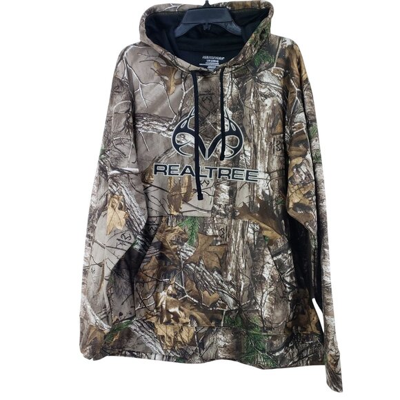 Realtree Other - Realtree Camouflage Hooded Sweatshirt Mens Large 42-44 Polyester Casual Crewneck